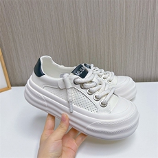真皮小白鞋2024夏季新款大头鞋女厚底单鞋一脚蹬女鞋运动休闲板鞋，女鞋休闲鞋，电商A223