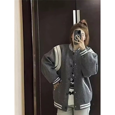棒球服外套男女春季学院风设计感小众洋气拼接夹克上衣HH525P67，男装夹克，星座1013-5
