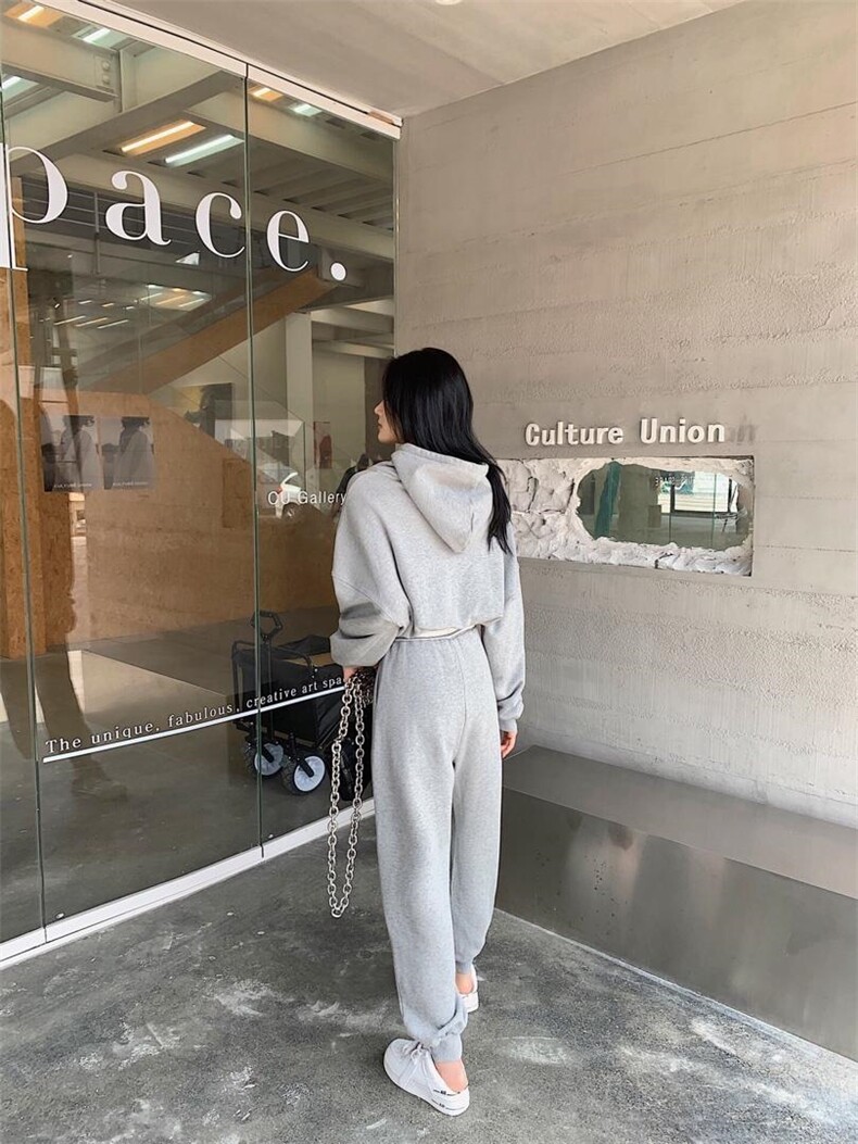 字母戴帽运动套装，女装职业装，DS-1