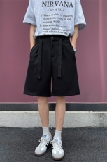 夏日冰丝休闲西装裤自带腰带短裤休闲裤时尚宽松短裤特P30，男装牛仔裤，电商B319