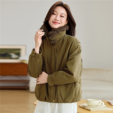 2025年冬季可拆卸羊羔毛翻领加厚加绒内里棉服棉衣派克服，女装棉衣/棉服，简韵佳