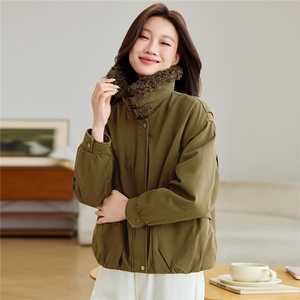 2025年冬季可拆卸羊羔毛翻领加厚加绒内里棉服棉衣派克服图片