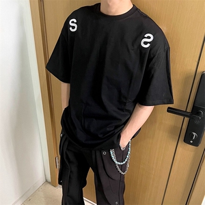 万针全刺绣工艺抖音得物高品质260克重磅纯棉双纱美式高街短袖T恤图片