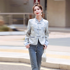 新中式g风小香风外套女2025春秋季小个子复古盘扣唐装短款上衣，女装短外套，沁沁公主