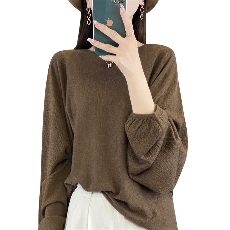 知性优雅10%羊毛衫女秋冬季长袖打底衫显瘦百搭上衣,女装羊毛衫,东远绒业