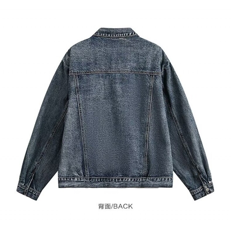 网图现货春秋复古小众设计短款牛仔夹克做旧宽松外套RJK17-P78,男装工装外套,星座1005-4