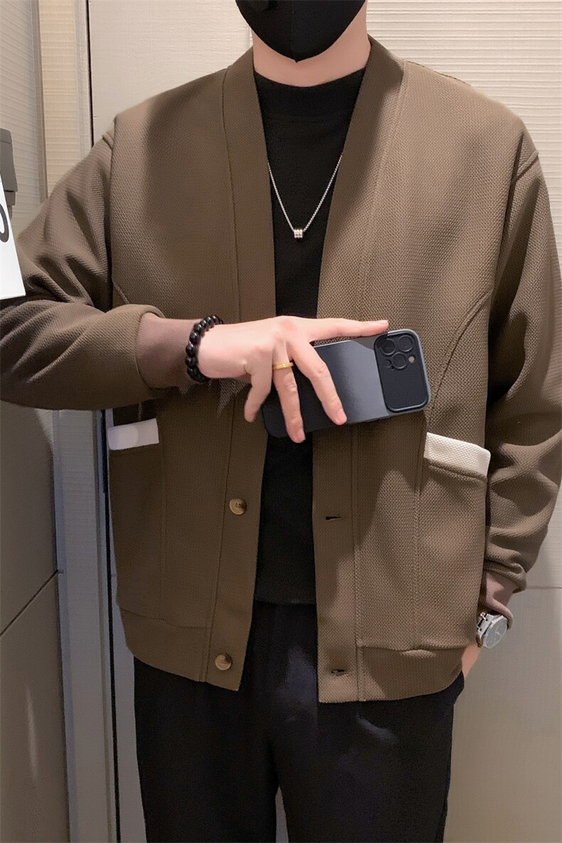 现货2025秋季社会小伙开衫卫衣男帅气针织衫外套W13P65控98,男装针织衫/毛衣,电商B276A