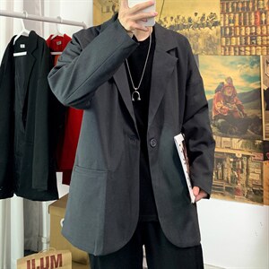 2023秋季新款百搭男士休闲西装学生宽松西服外套上衣XZ01P85，男装西服，电商B220