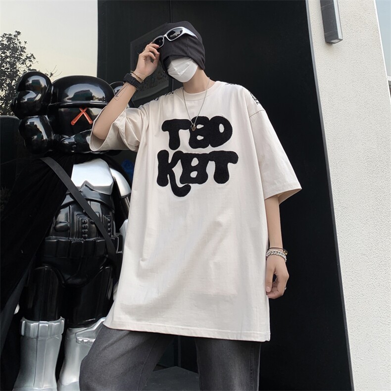 美式T恤男夏季潮复古五分袖短袖T033-P33,男装T恤,星座308B-2