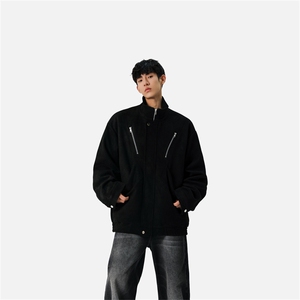 现货  2025秋款麂皮绒夹克外套男潮牌痞帅上衣 JK8087-P85 控128图片