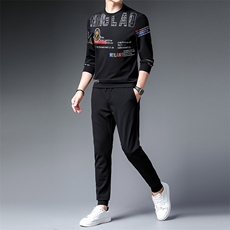 CA92309钱塘2020-2秋冬新款厚款加绒时尚休闲中青年男士套装P160，男装休闲套装，钱塘207-2