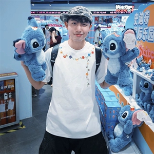 万针全刺绣工艺抖音得物高品质260克重磅纯棉双纱美式高街短袖T恤图片