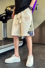 社会小伙夏季男士风刺绣短裤时尚拼接休闲五分裤C208-6807-P38，男装牛仔裤，电商C208