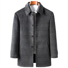 中老年男士毛呢大衣大码中长款呢子加厚中年外套爸爸装H2899-P260，男装毛呢大衣，电商B212（原钱塘6029）