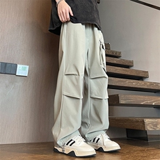 春夏季新款美式休闲工装裤男潮流宽松直筒拖地阔腿裤子KZ001-P35，男装休闲裤，星座217-4
