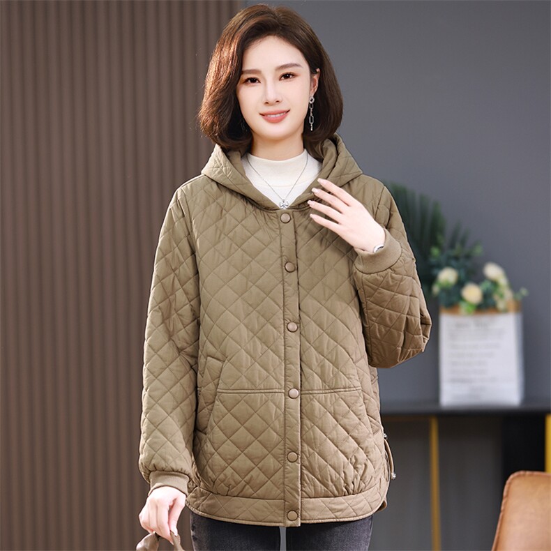 2024冬季连帽时尚休闲夹棉加厚保暖舒适棉服,女装棉衣/棉服,独衣靓