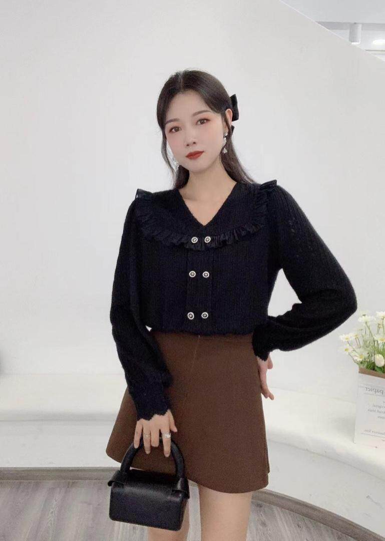 百搭针织拼接小衫，其它，新依西阁