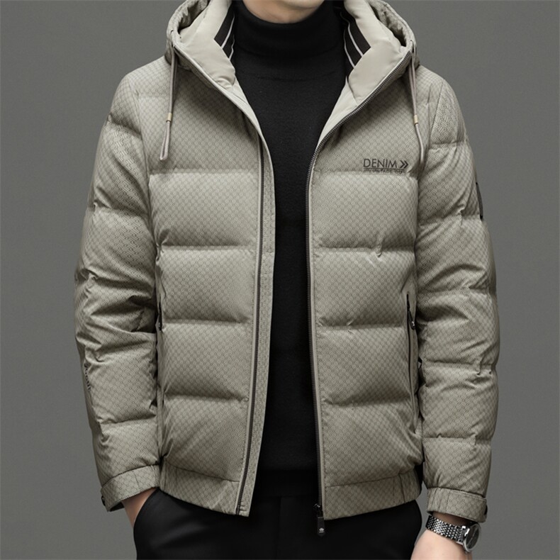 冬季新款御寒休闲羽绒服男装青中年男士加厚保暖白鸭绒外套爸爸装,男装羽绒服,电商B212（原钱塘6029）