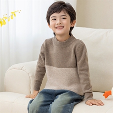 秋冬100%纯山羊绒衫男士半高领加厚毛衣打底宽松大码马鞍肩针织衫，童装儿童羊毛衫，冰晶童装