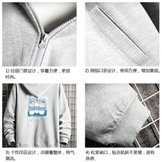 KS21148-P38连帽开衫卫衣男运动外套大码班服网格挂拍，男装卫衣，电商A040A