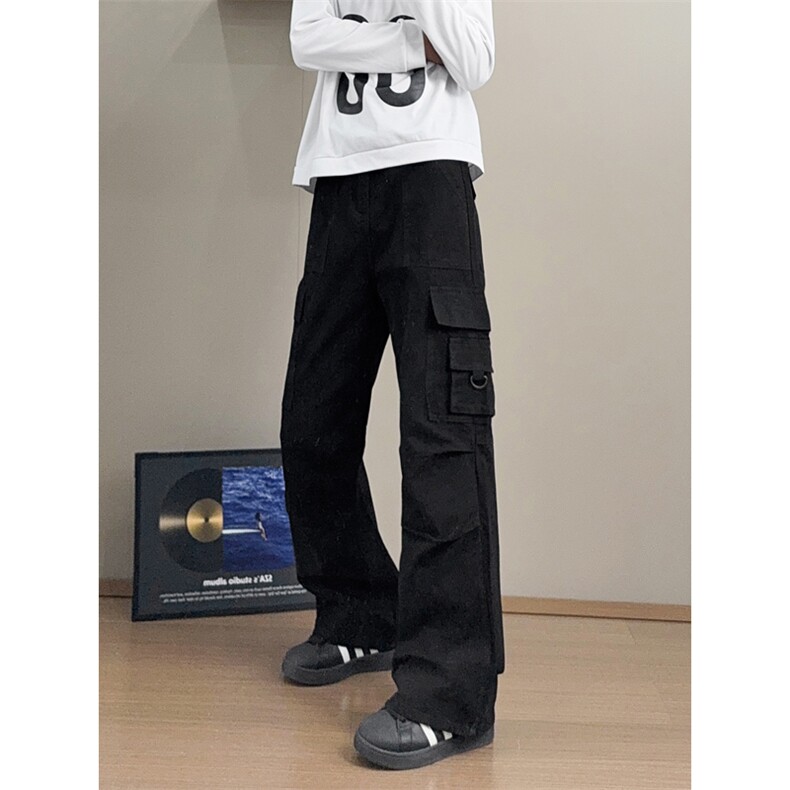 B221美式ins高街暗黑宽松直筒洗褪工装牛仔裤LK25438-P75控98，男装牛仔裤，电商B221