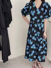 新款韩版碎花连衣裙，女装连衣裙，青菜萝卜