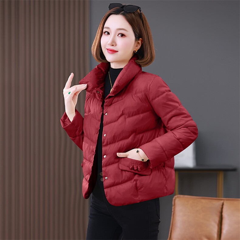 时尚保暖立领棉服外套女冬季新款修身显瘦短款棉衣,女装棉衣/棉服,雪樱依海