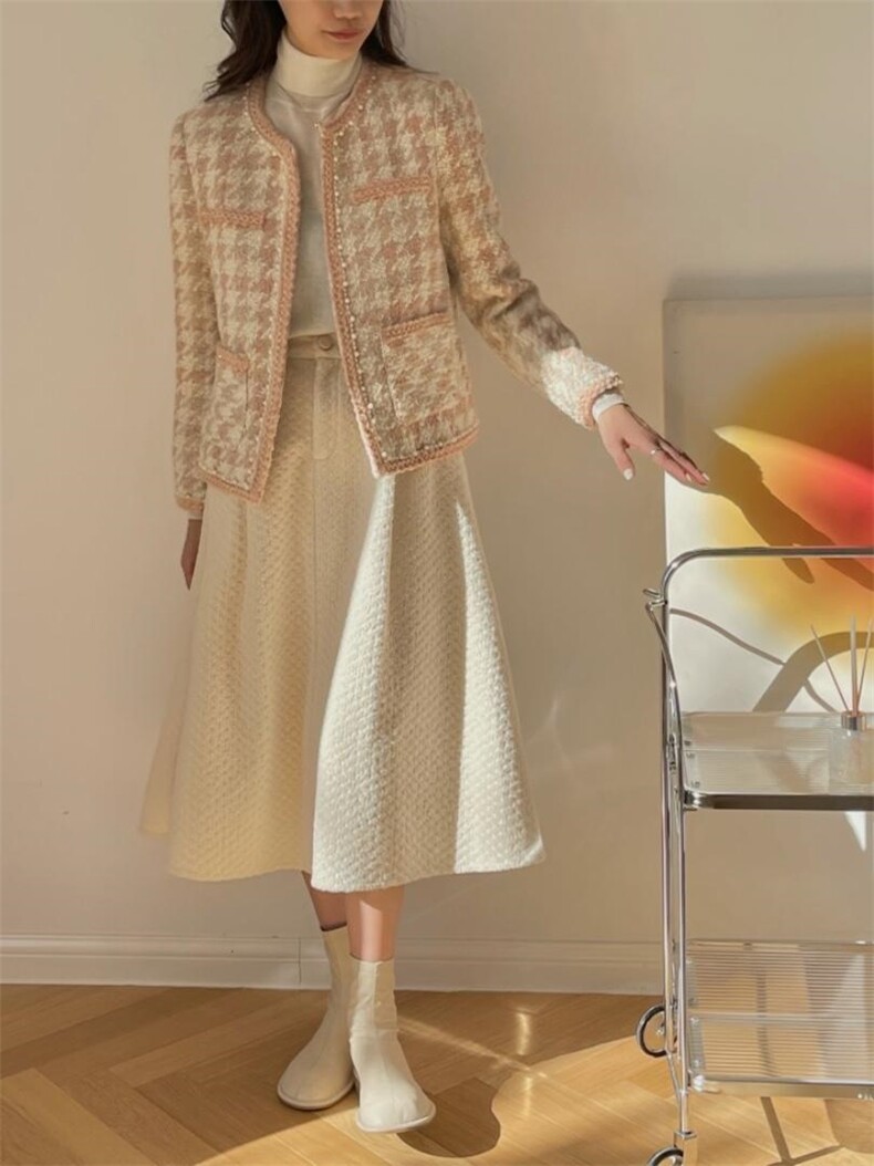 2021新款羊毛小香风/珊瑚粉色系，其它，奥瑾