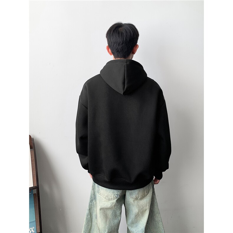 重磅65棉无帽绳450克拉链连帽卫衣硬挺短宽套头外套男RH5305-P49,女装短外套,星座610B-1