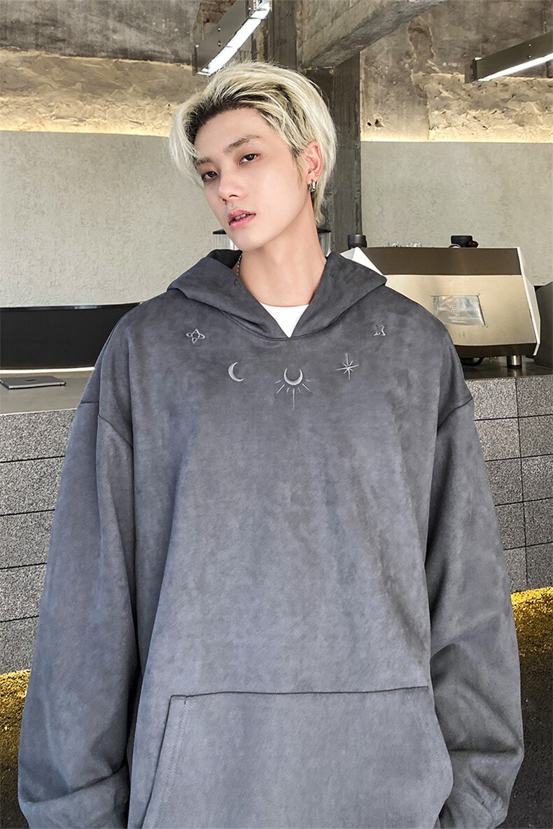 刺绣麂皮绒连帽卫衣QC5187-TP55控价78潮流23秋季套头帽衫男,男装卫衣,电商A102-1