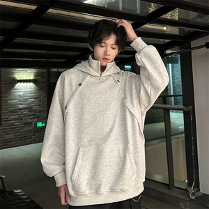 得物连帽外套秋冬男士立领连帽卫衣 常规p65加绒p75图片