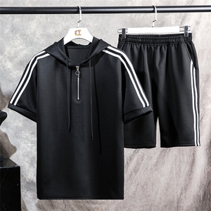 主推款 21新款夏季T恤短袖套装情侣短裤班服团体服 TZ27-P35图片