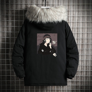 MM48122-P130 冬季大毛领衣男士大码加厚袄男服 网格挂拍图片