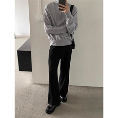 【有货】DK349-批38微喇西裤男装春秋宽松垂坠感高级黑色痞帅裤子，男装西裤，星座603-2