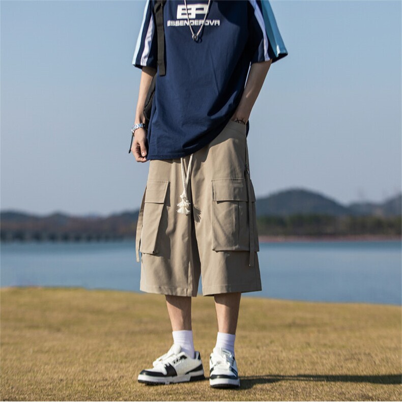2025夏季新款潮牌立体剪裁工装短裤大码宽松闲七分裤男2550特批36,男装牛仔裤,电商C305A