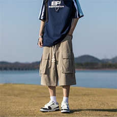 2025夏季新款潮牌立体剪裁工装短裤大码宽松闲七分裤男2550特批36，男装牛仔裤，电商C305A