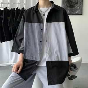 短袖衬衫夏季潮衬衣日系痞帅外套港风休闲上衣服A161-2-CT505-P45,男装T恤,电商A161-2