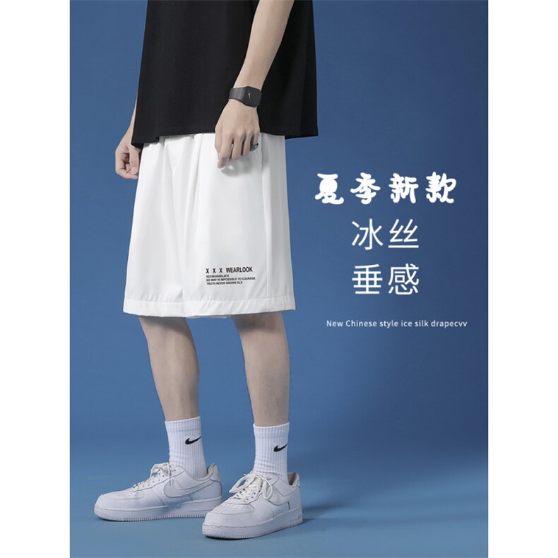 冰丝凉感垂顺百搭舒适休闲带印花透气冰氧五分短裤 DK518-特批16图片