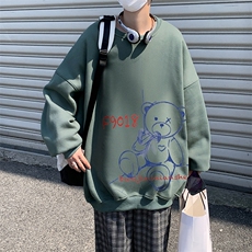 中性风情侣小清新男士印花卫衣女套头上衣外套WY311P30限48，男装卫衣，电商A089-1