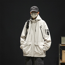 新款现货连帽冲锋衣宽松大码夹克男DSA157B-J199-P65，男装夹克，电商A157B