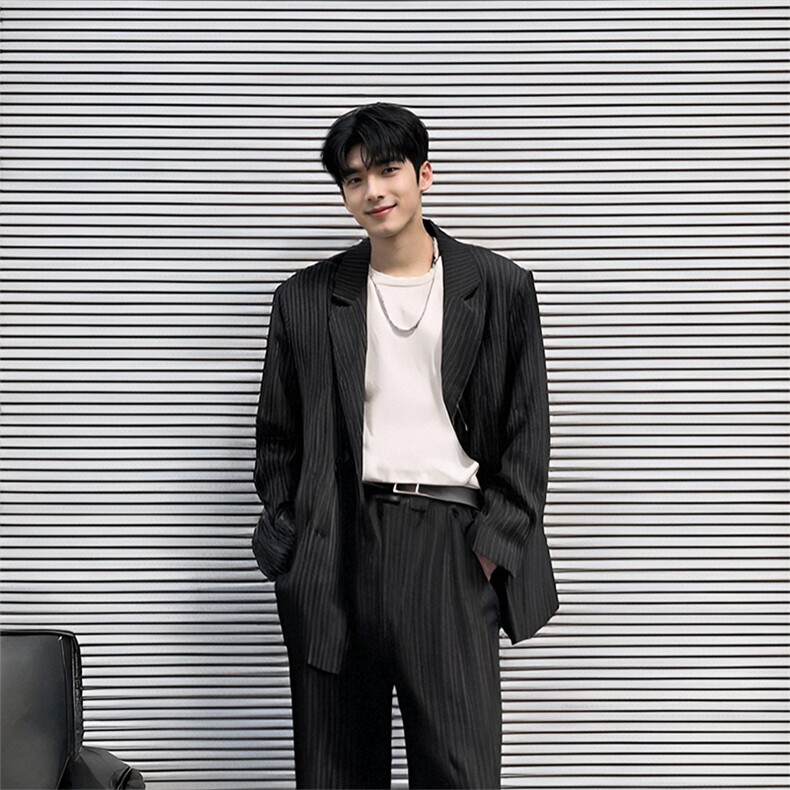 西装M-XL货号5555Y-P105控125；西裤M-2XL货号5555K-P65控85，男装西服套装，星座112A