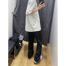 美式高街hiphop冰丝微喇弯刀休闲西裤裤货号K2427P55，男装西裤，电商A063