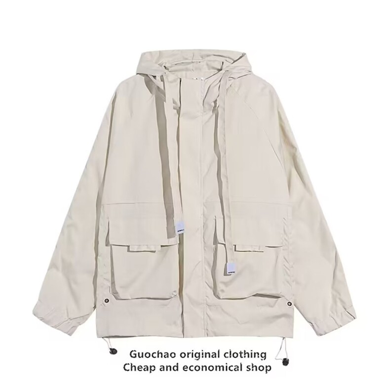 冲锋衣外套男春秋新款潮牌连帽工装夹克男登山防风衣服WT10P67,男装风衣,星座1013-5