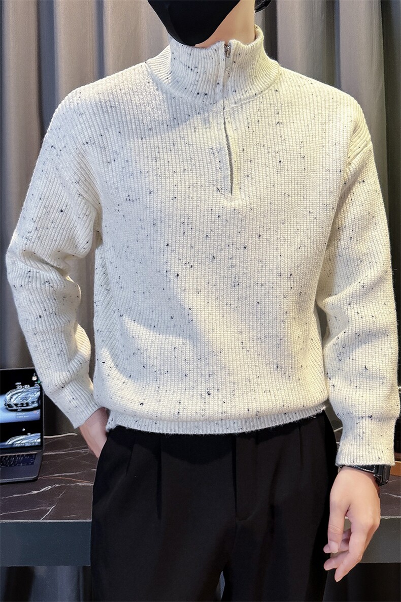 B216MY5159P652025秋冬新款男士半拉链套头毛衣雪花针织衫,男装针织衫/毛衣,电商B216（原B302）