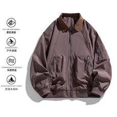 白底夹克男款解构弯刀短款外套廓形翻领棒球服JK02557-P70，男装夹克，星座308B-2