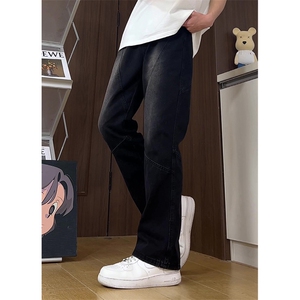 春季潮流百搭休闲直筒牛仔裤美式宽松男款阔腿休闲裤K502-P60控78图片