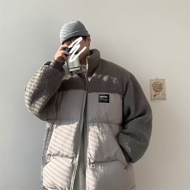 港风秋冬季男女情侣潮牌拼接街头宽松百搭羊羔绒面包服ZSG34P55,女包手腕包,星座1112-1