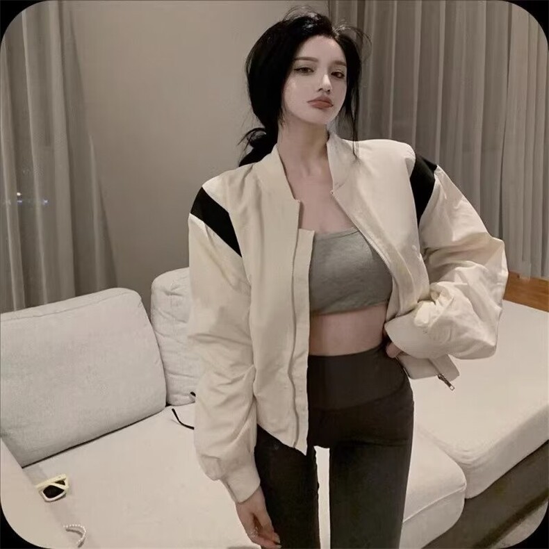 春秋季纯欲修身设计感小众拉链辣妹上衣女领显瘦气质长袖恤,男装卫衣,星座1210-1