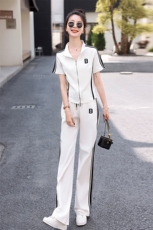 2023夏季新款优雅时尚开衫休闲修身显瘦阔腿裤套装两件套，女装套装/套裙，瑶迪依秀