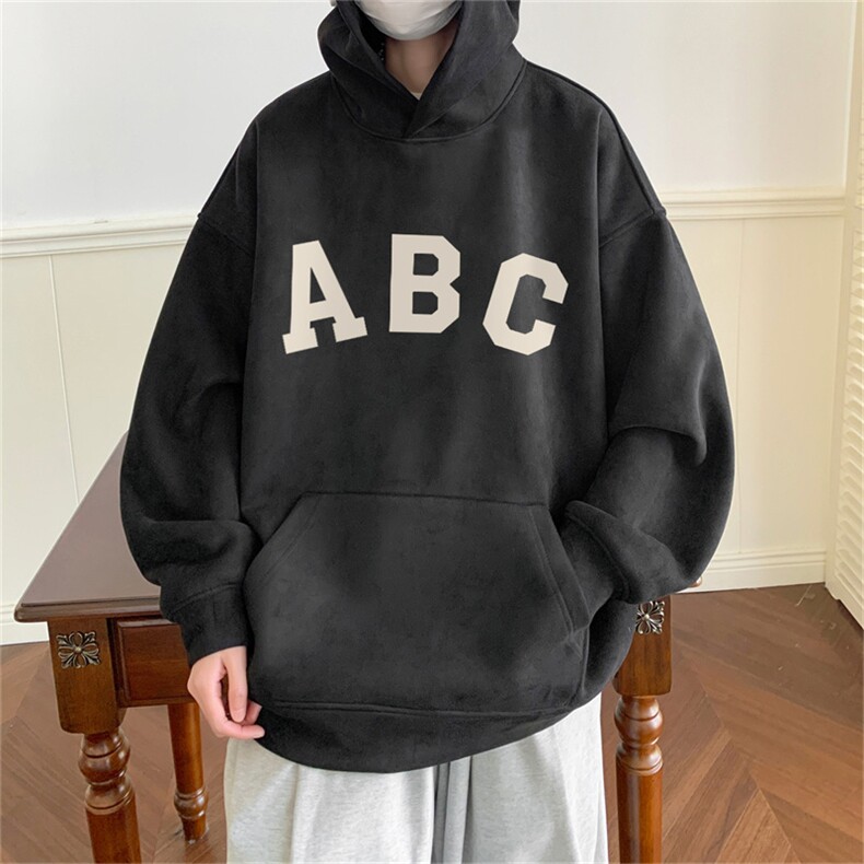 ！麂皮绒连帽卫衣直播品质重磅400克ABC印花JL7053-P45控78,男装卫衣,星座508（原C305）